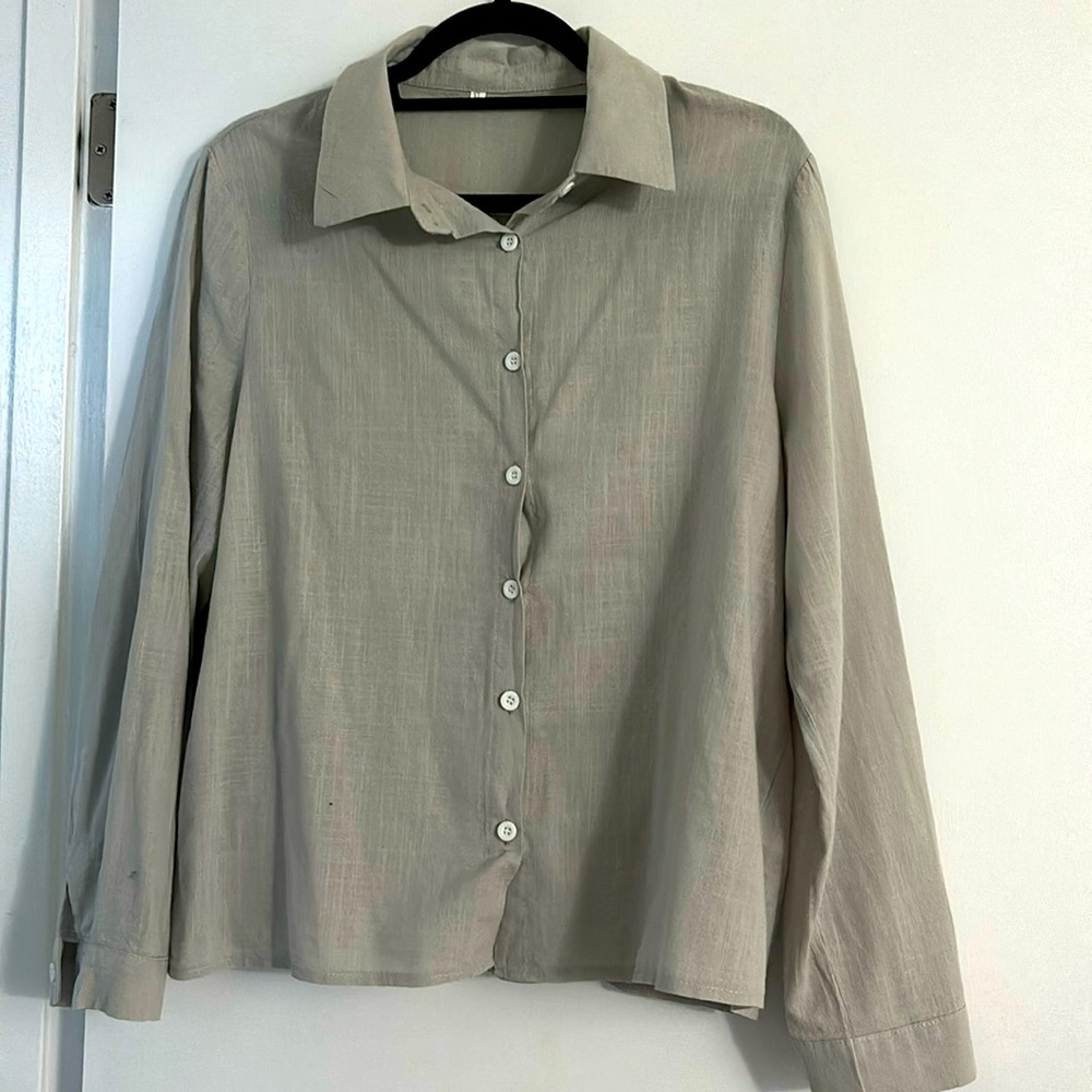 XL grey long sleeved blouse, never worn